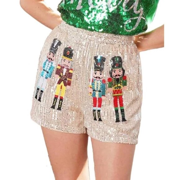 Why Dress Pants - CHRISTMAS NUTCRACKER SEQUIN SHORTS BY WHY DRESS SZ XL